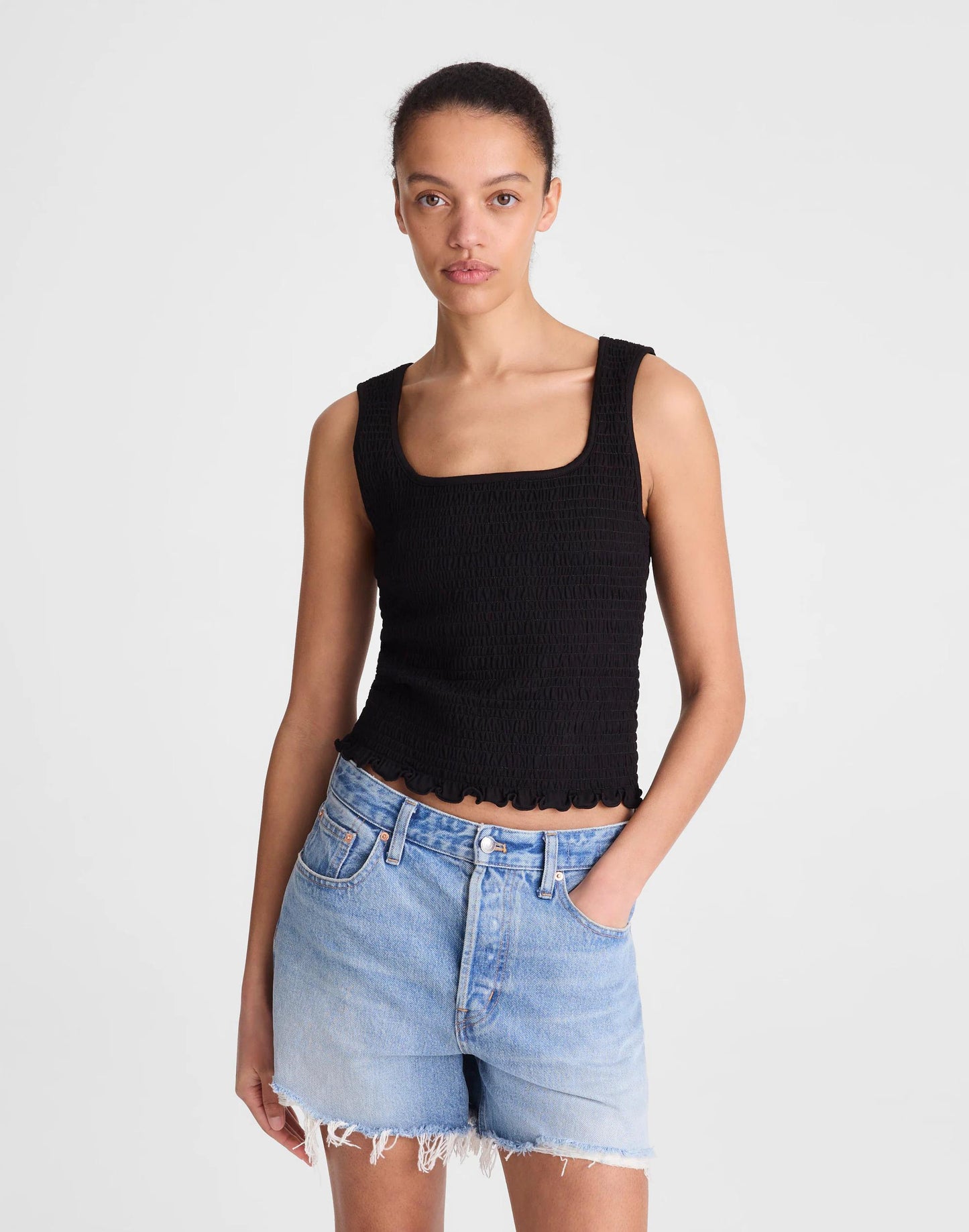 Madewell Smocked Scoopneck Tank