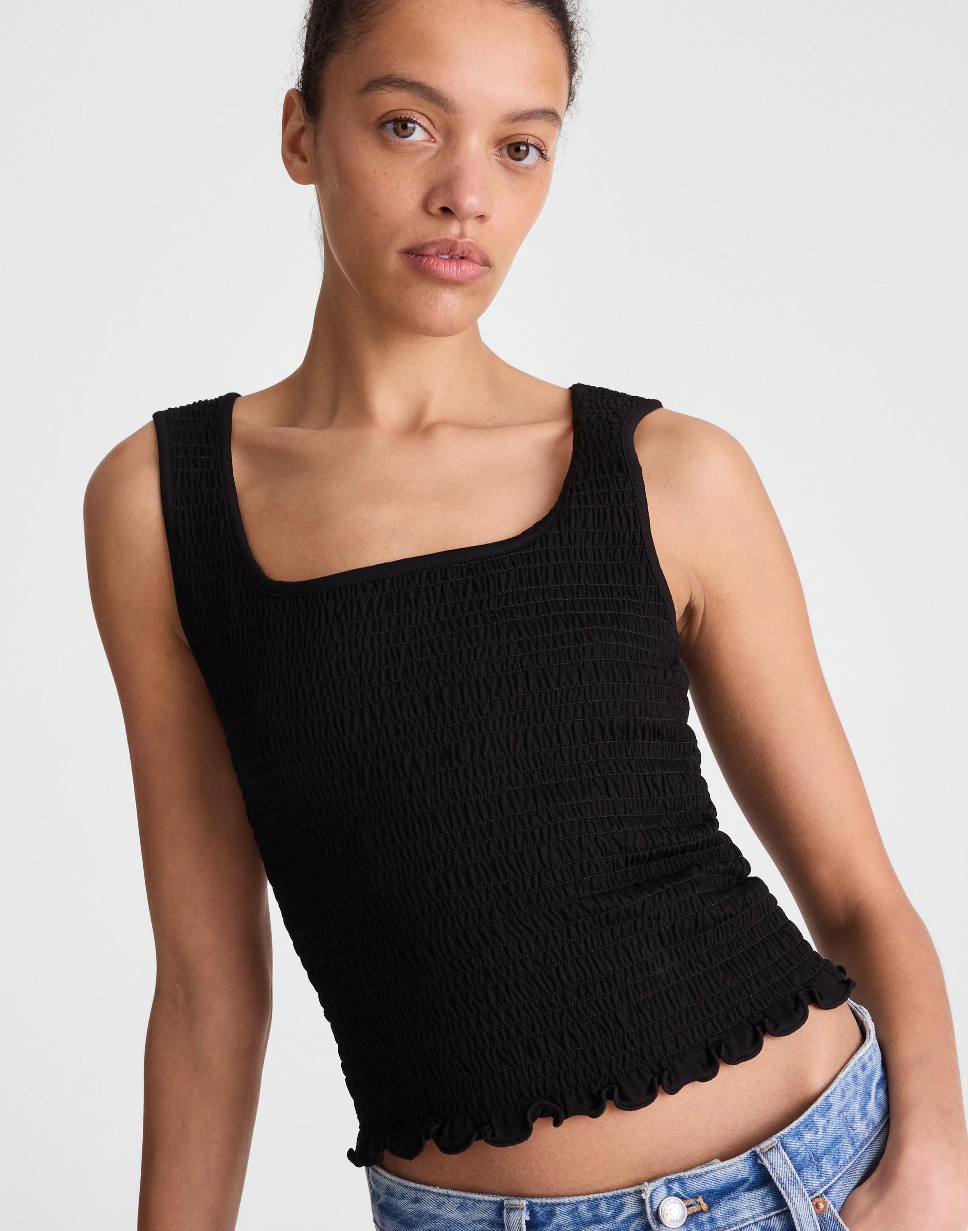 Madewell Smocked Scoopneck Tank