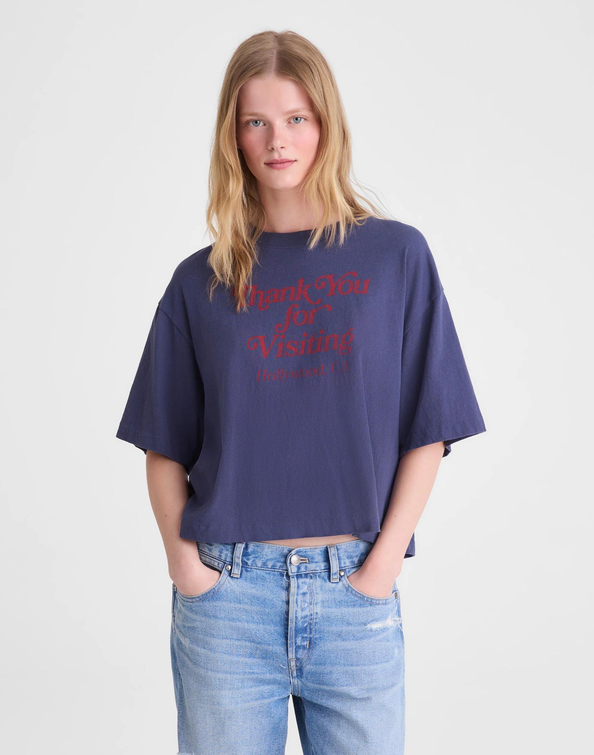 Madewell The Boxy Crop Tee in Allday Jersey