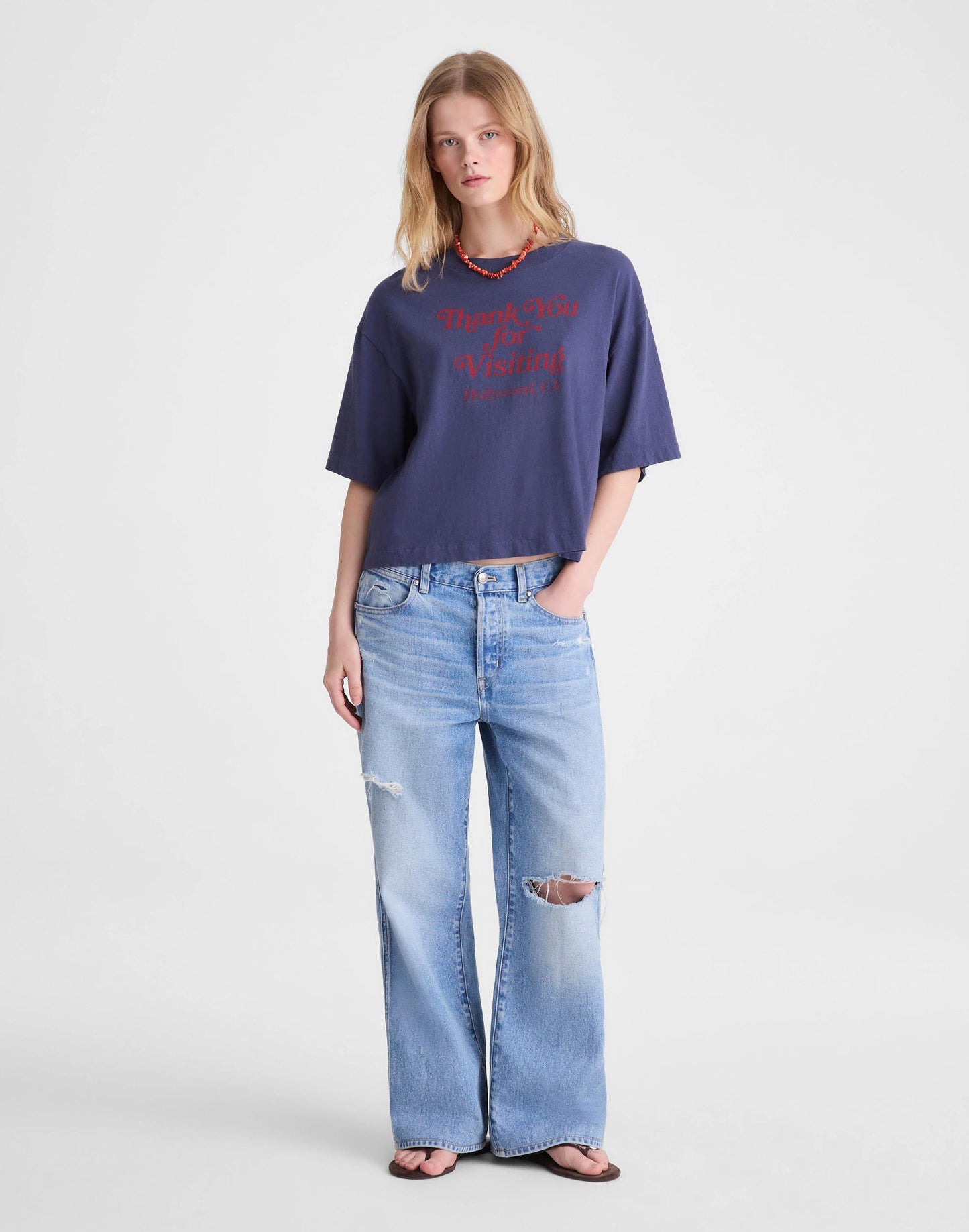 Madewell The Boxy Crop Tee in Allday Jersey