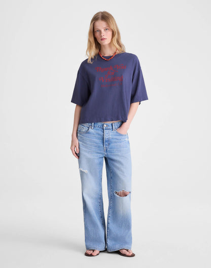 Madewell The Boxy Crop Tee in Allday Jersey