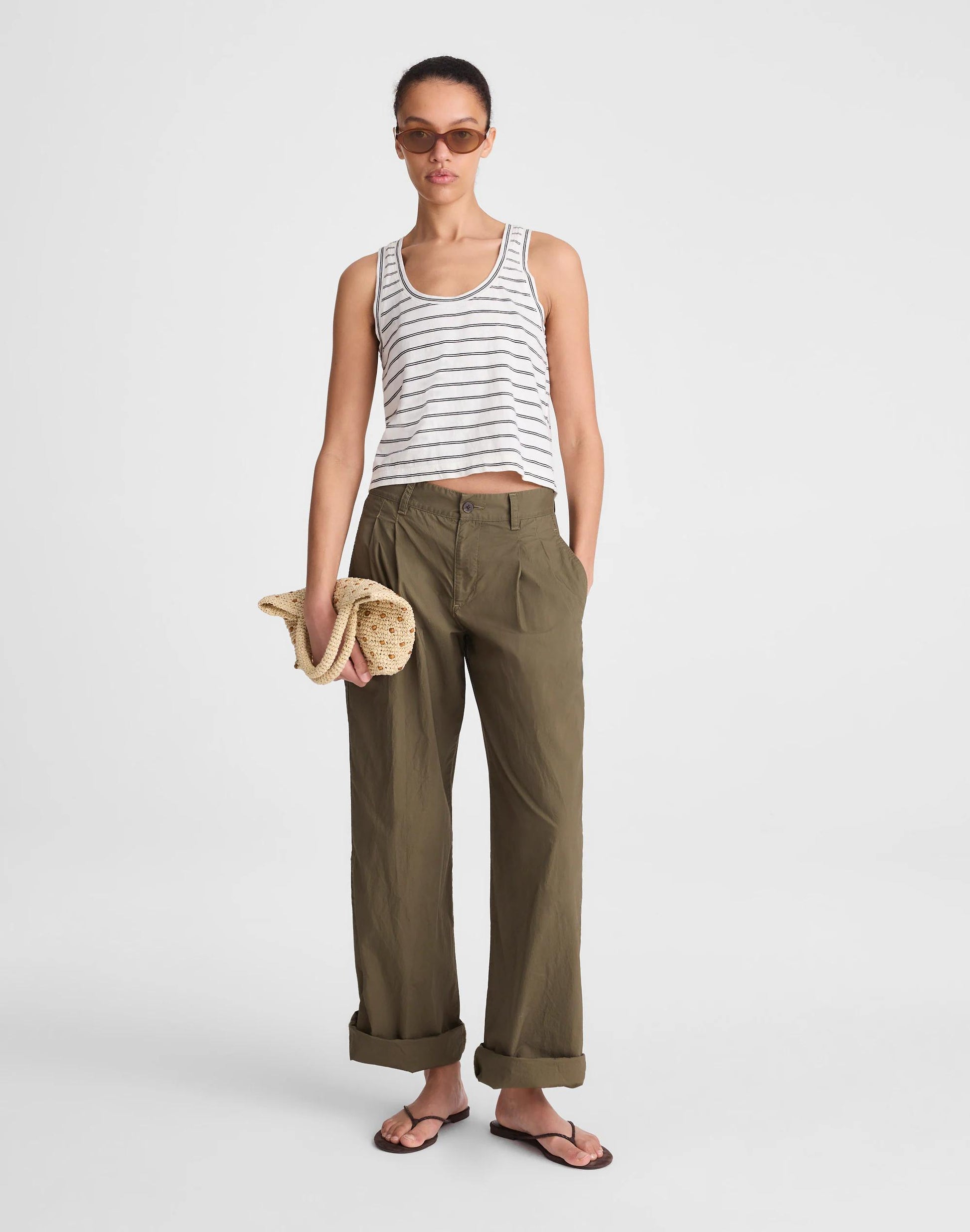 Madewell The Easy Crop Scoopneck Tank in Soft Slub