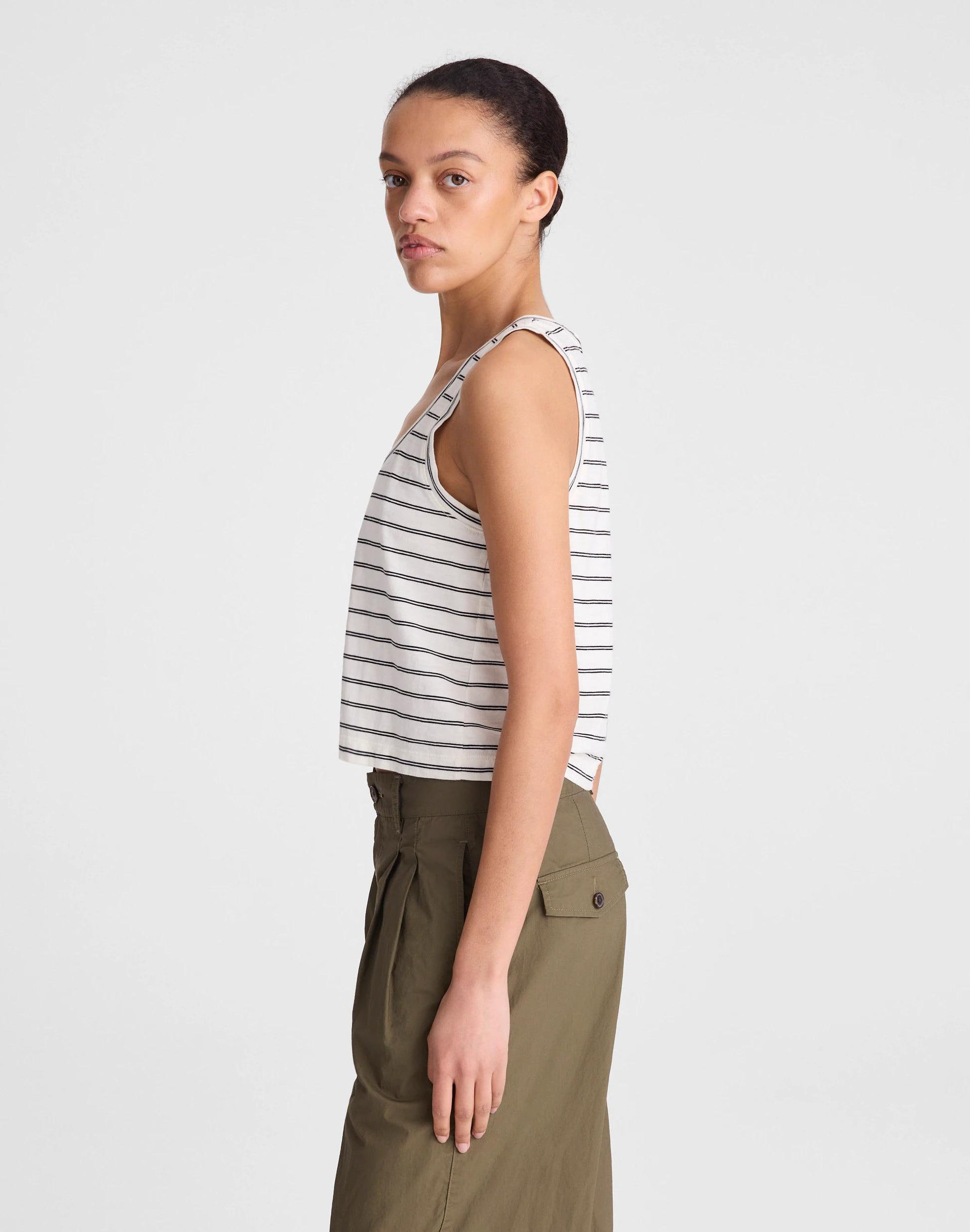 Madewell The Easy Crop Scoopneck Tank in Soft Slub