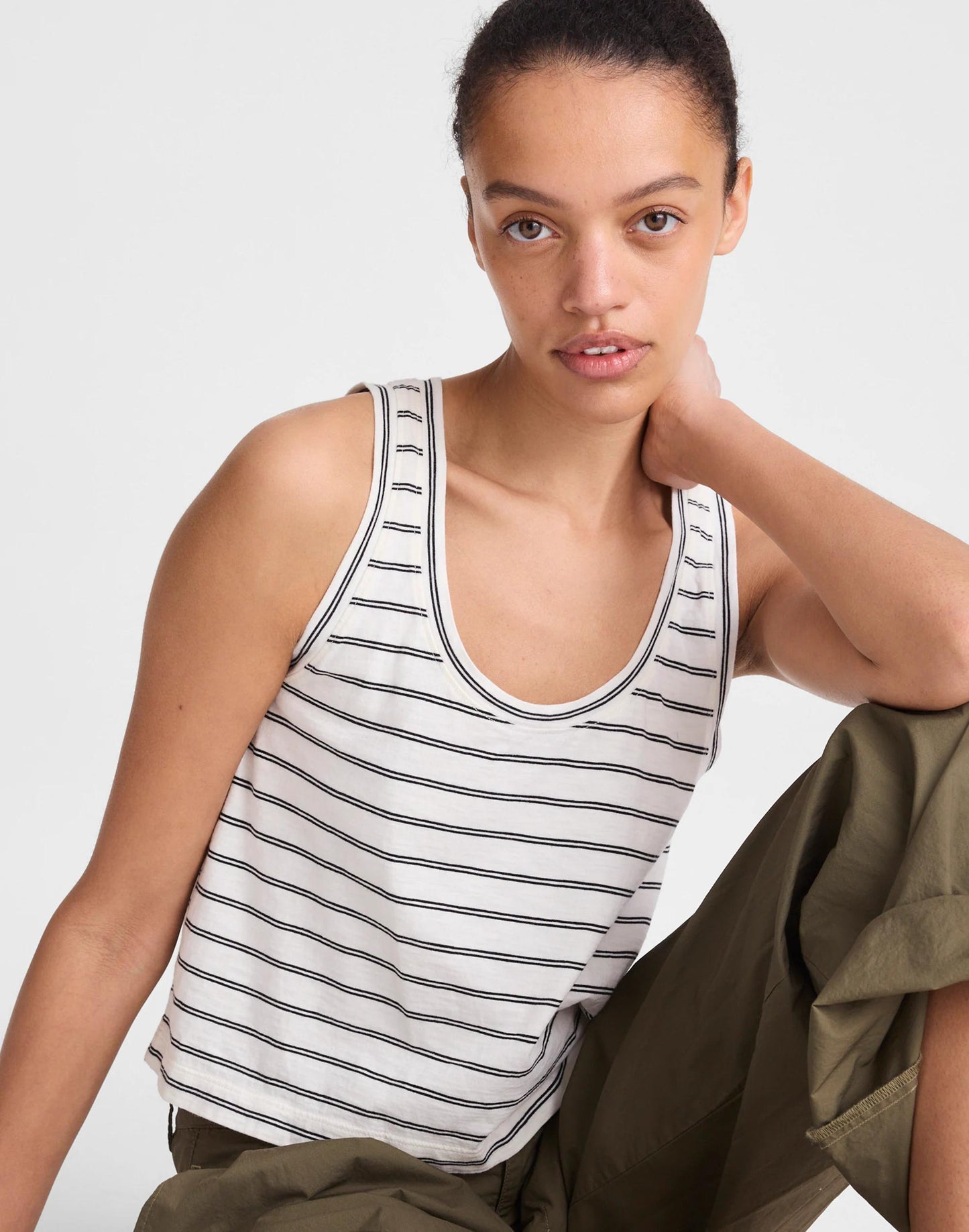 Madewell The Easy Crop Scoopneck Tank in Soft Slub