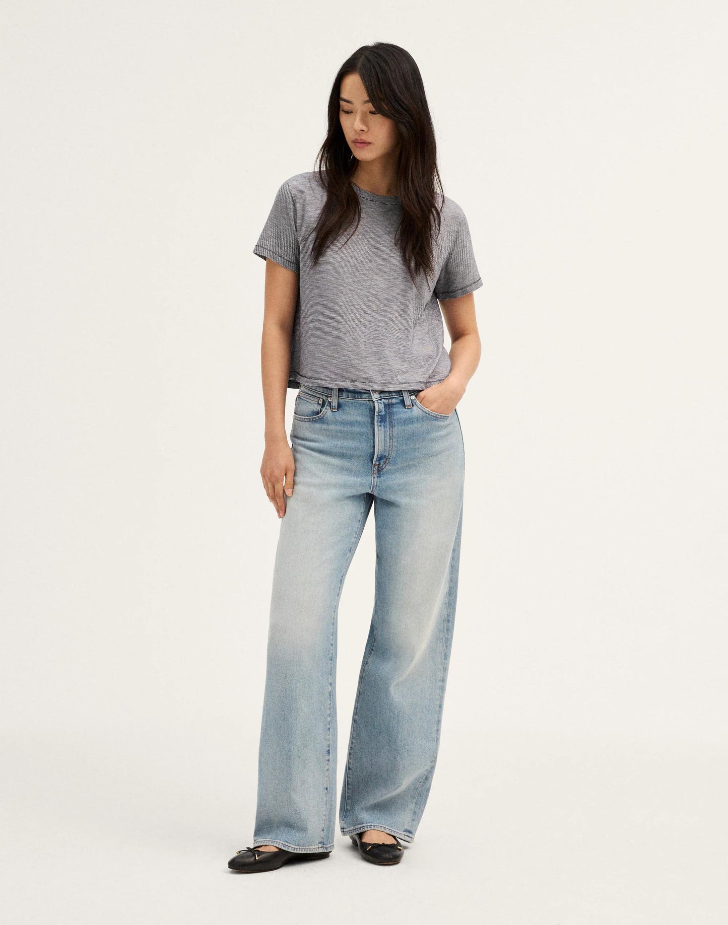 Madewell The Easy Crop Crewneck Tee in Soft Slub