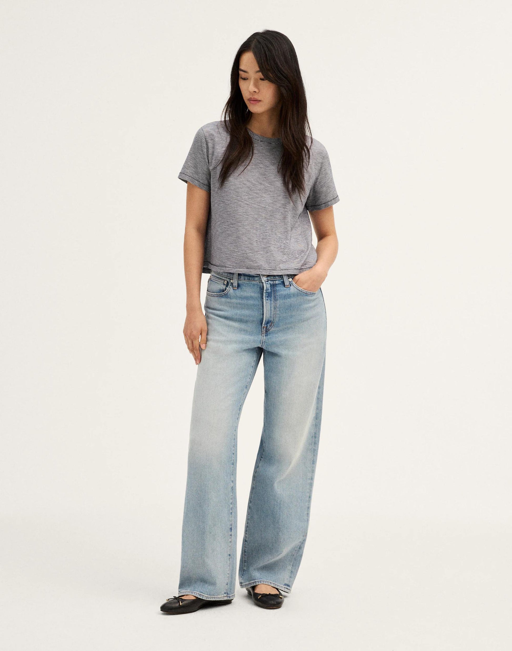 Madewell The Easy Crop Crewneck Tee in Soft Slub