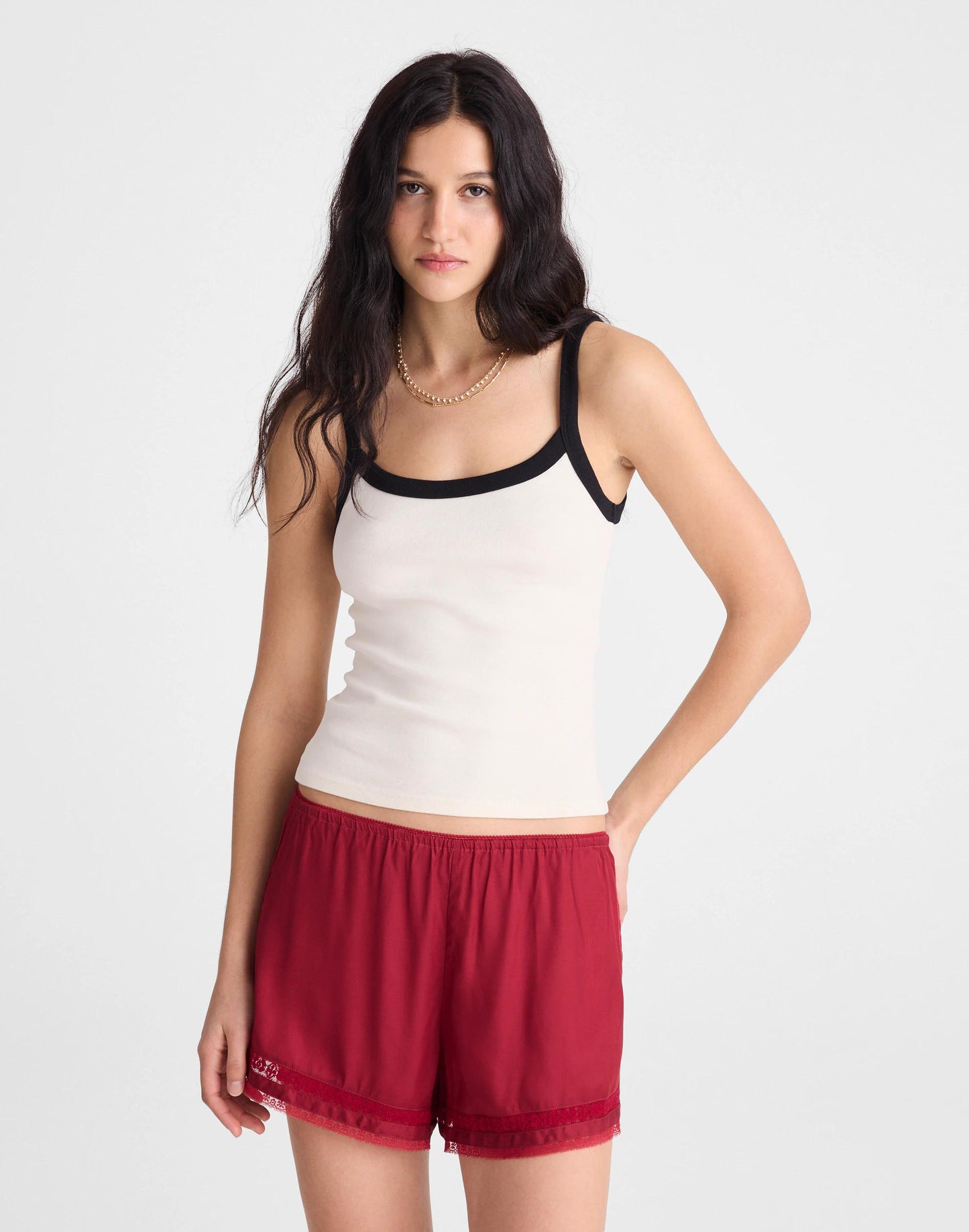Madewell Lace-Trim Pull-On Shorts