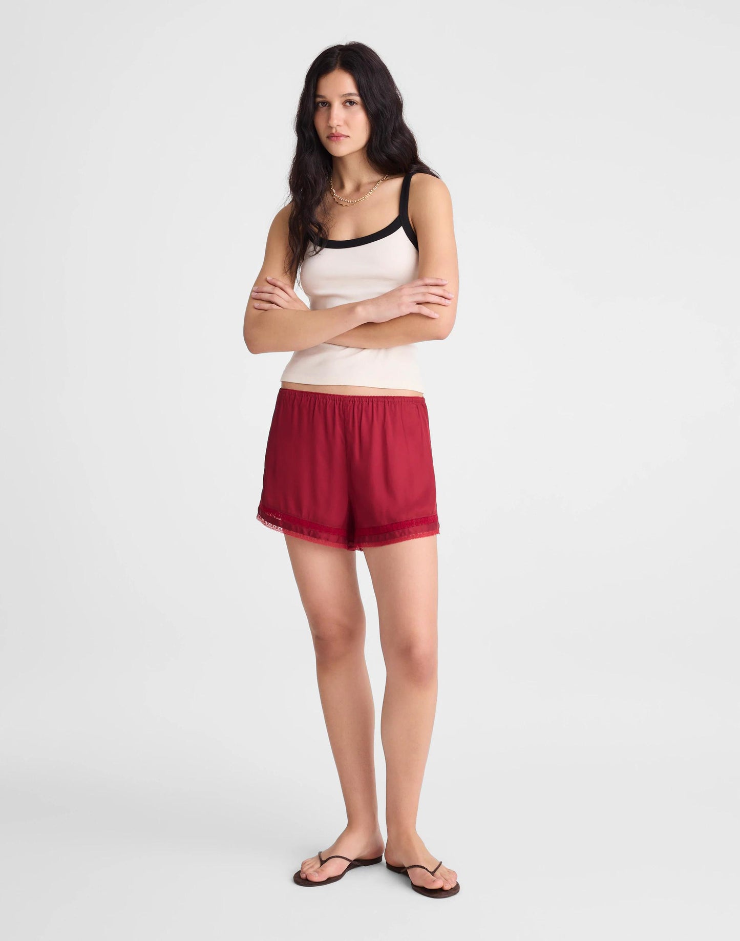 Madewell Lace-Trim Pull-On Shorts