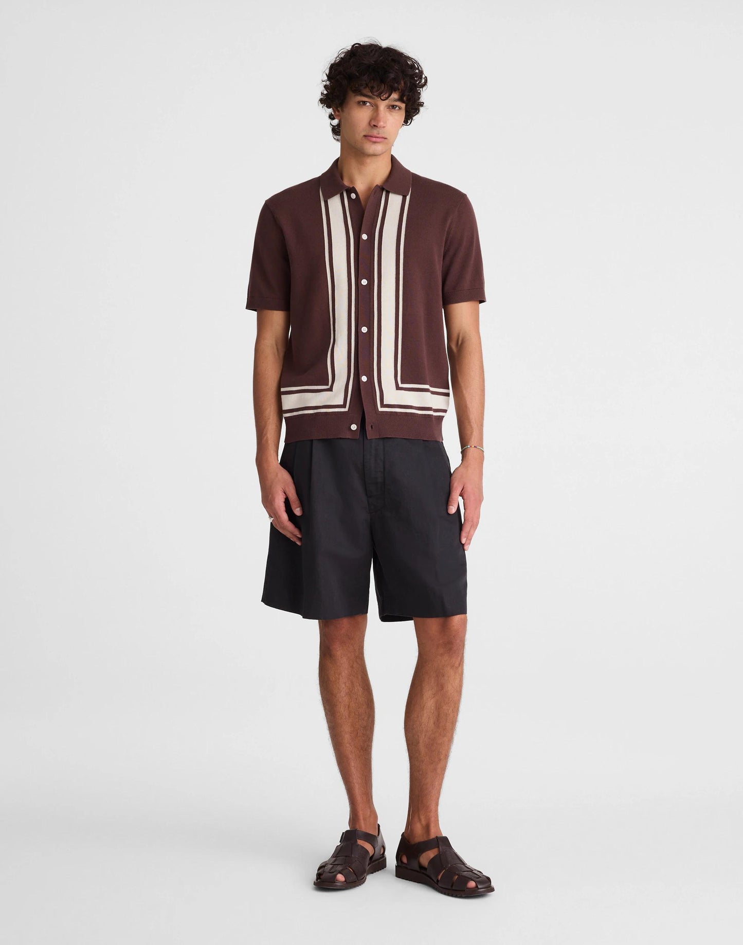 Madewell Knit Button-Up Shirt in Border Stripe