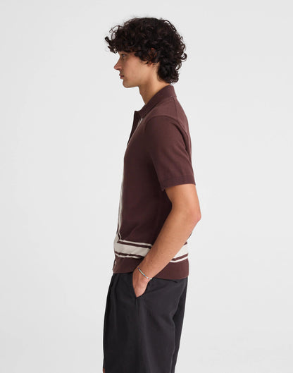 Madewell Knit Button-Up Shirt in Border Stripe