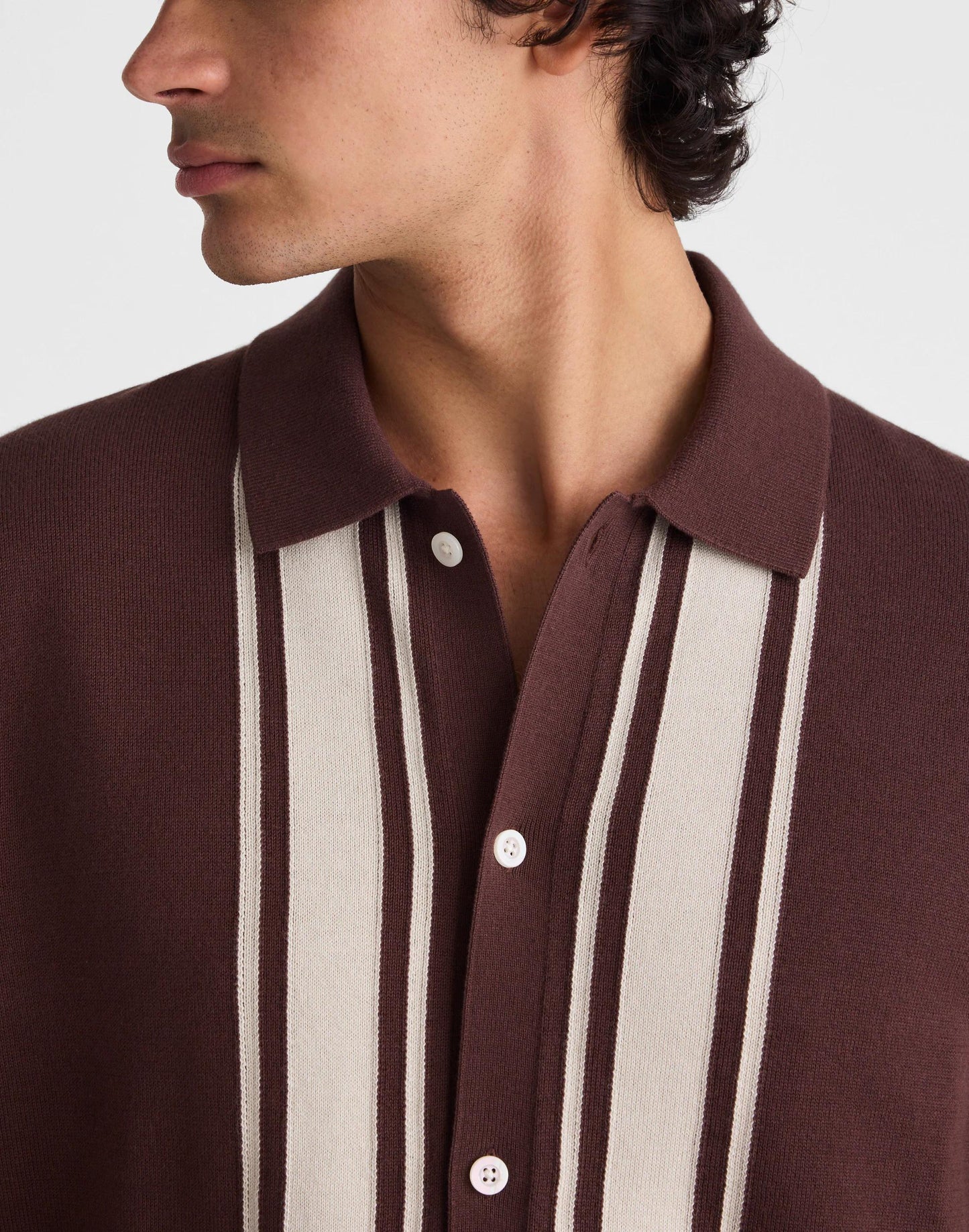 Madewell Knit Button-Up Shirt in Border Stripe