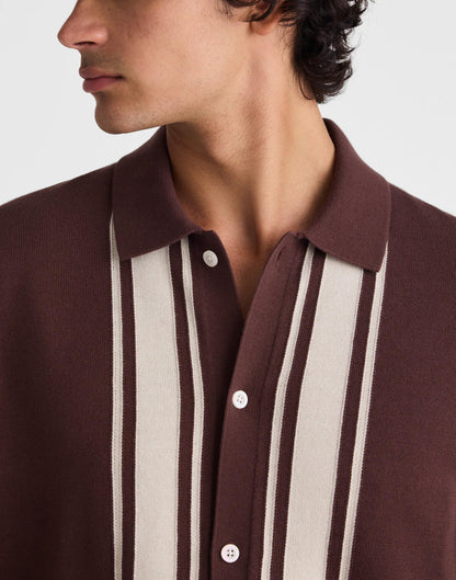 Madewell Knit Button-Up Shirt in Border Stripe