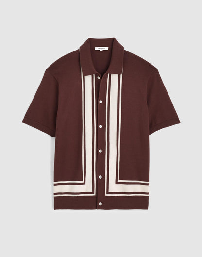 Madewell Knit Button-Up Shirt in Border Stripe