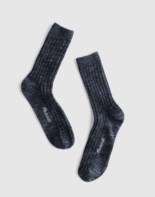 Madewell Ribbed Crew Socks in Cotton
