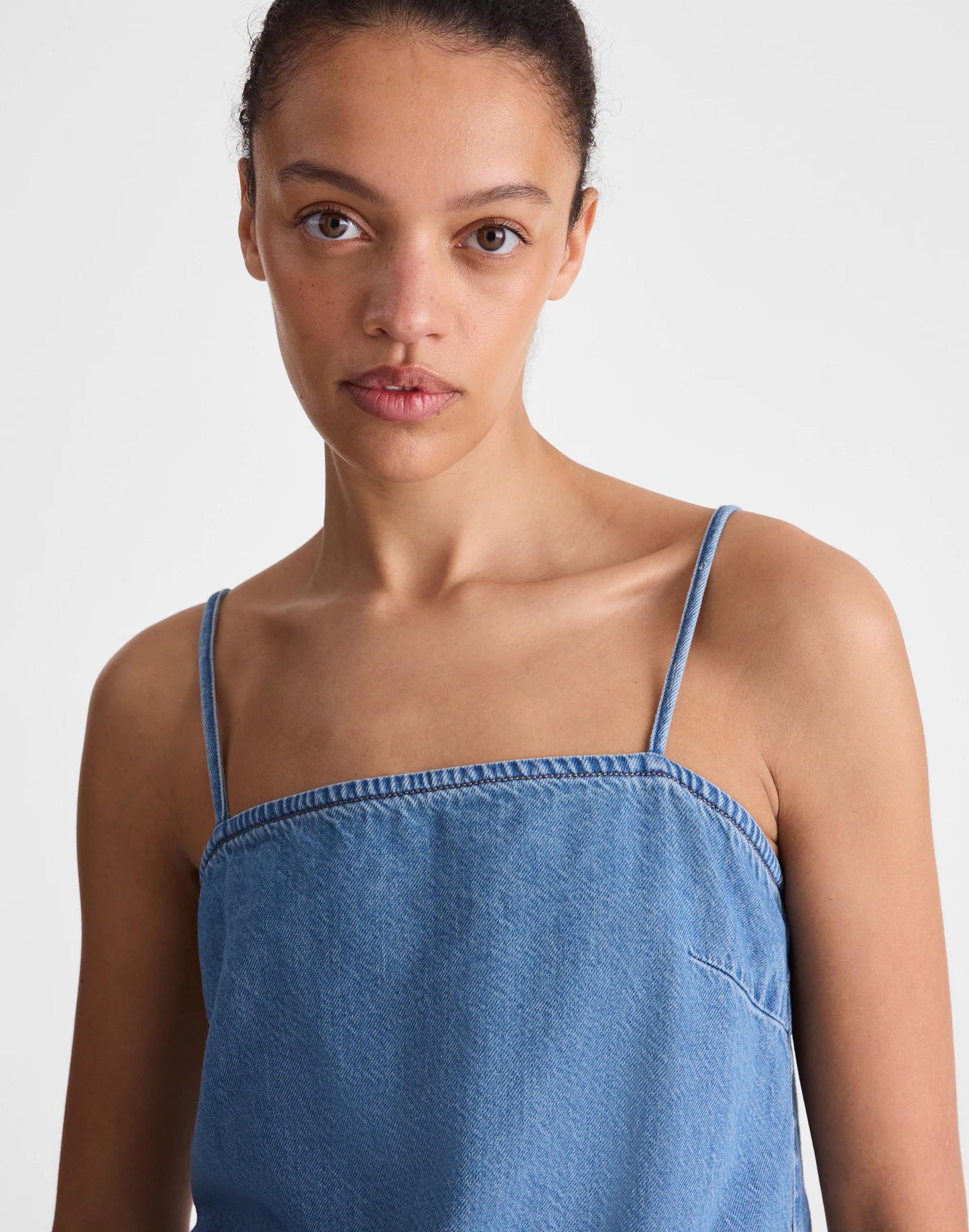 Madewell Airy Denim Squareneck Shell Top