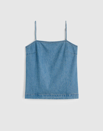 Madewell Airy Denim Squareneck Shell Top