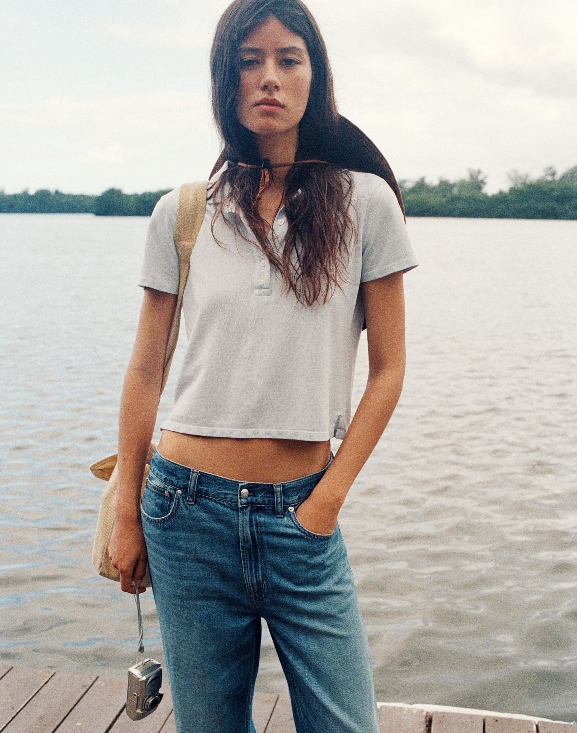 Madewell Shrunken Polo in Cotton Pique