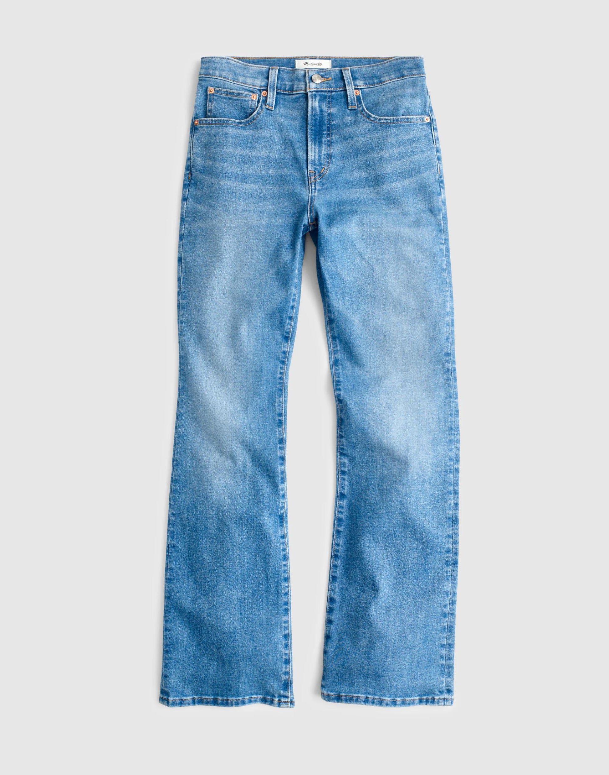 Madewell The Flare Crop Jean in Super Stretch Denim
