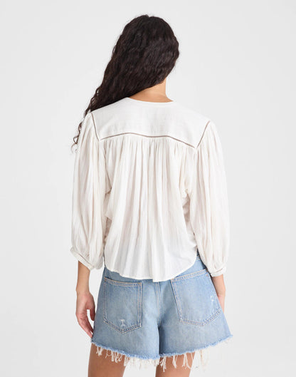 Madewell Shirred Button-Up Blouse