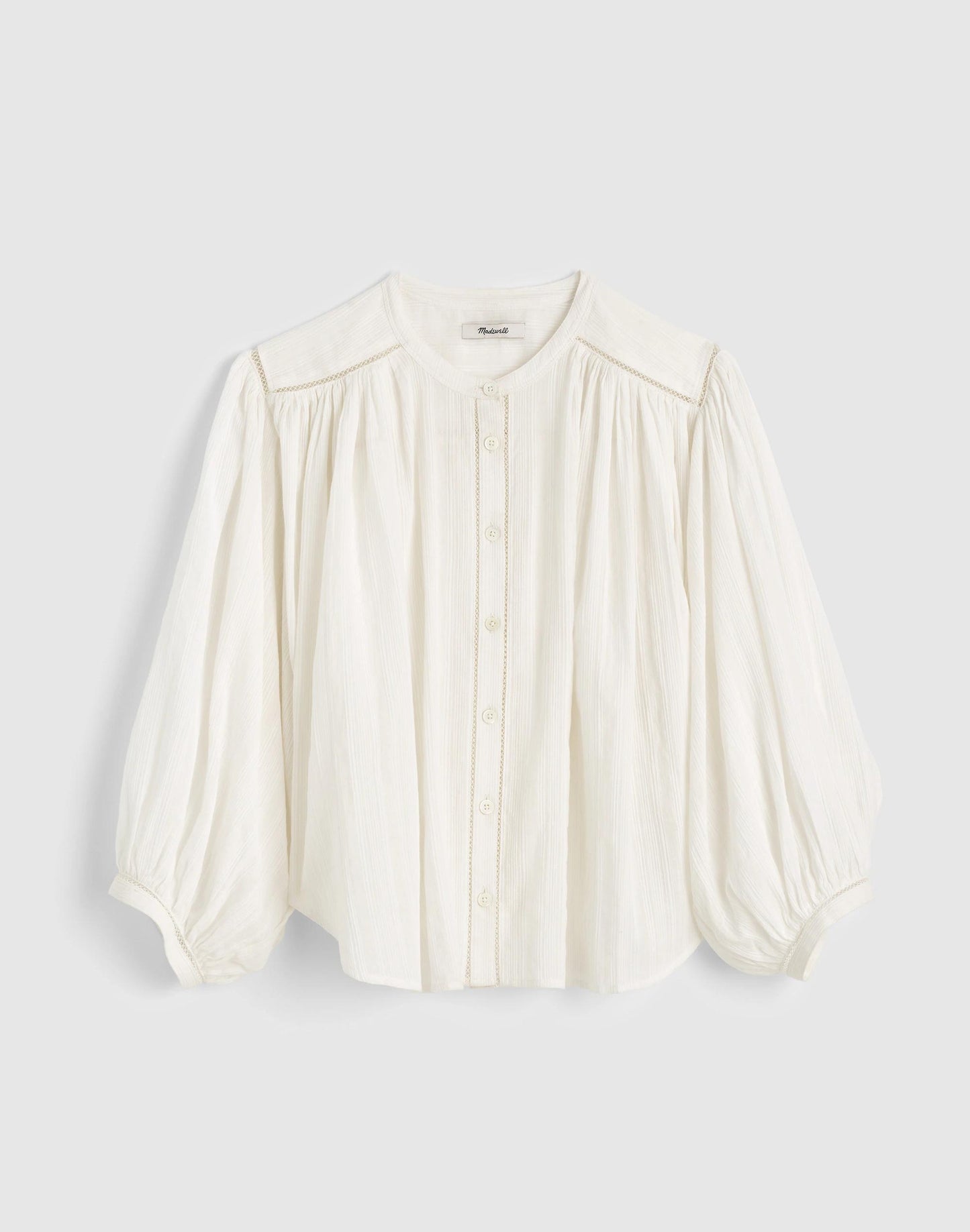 Madewell Shirred Button-Up Blouse