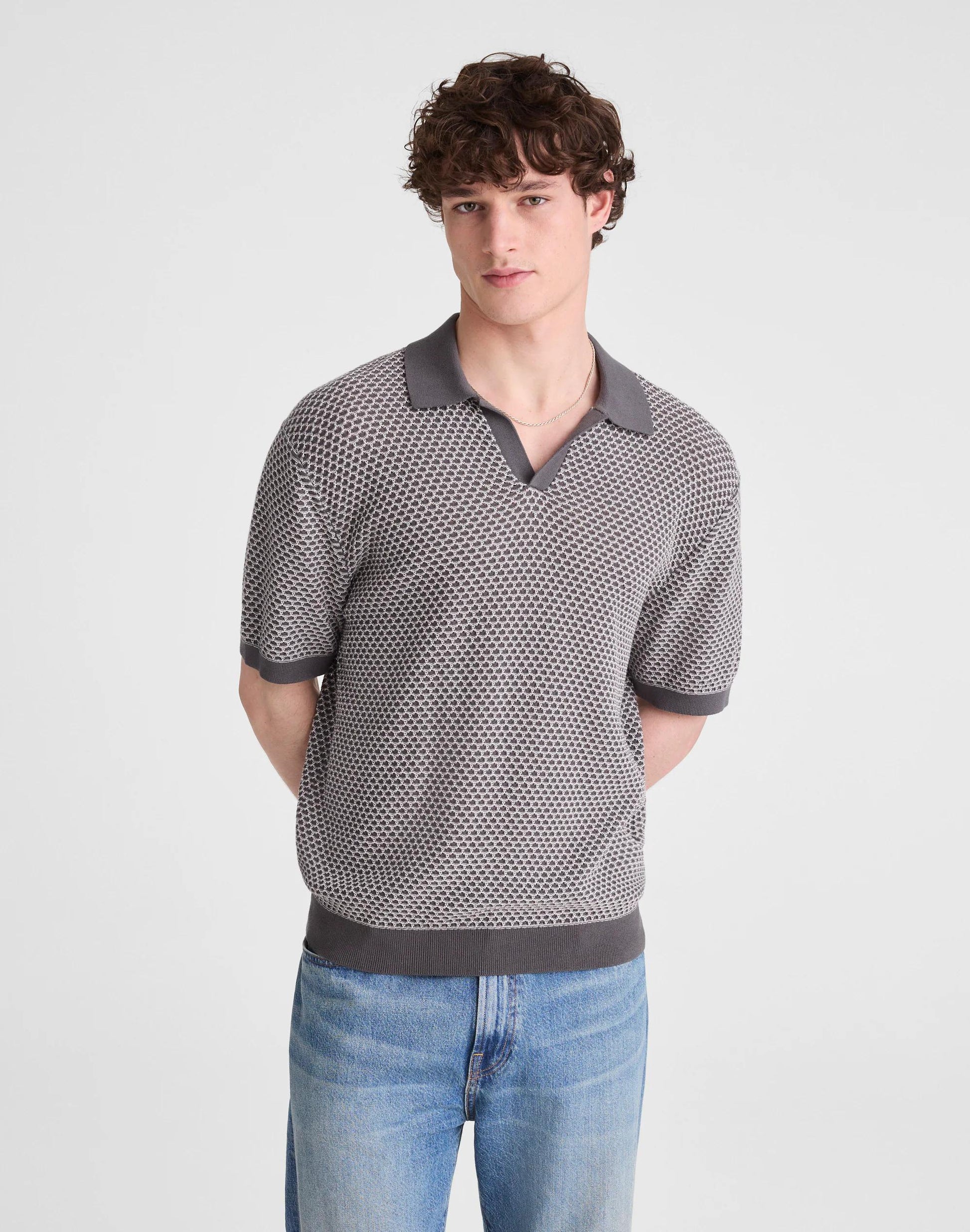 Madewell Johnny-Collar Sweater Polo