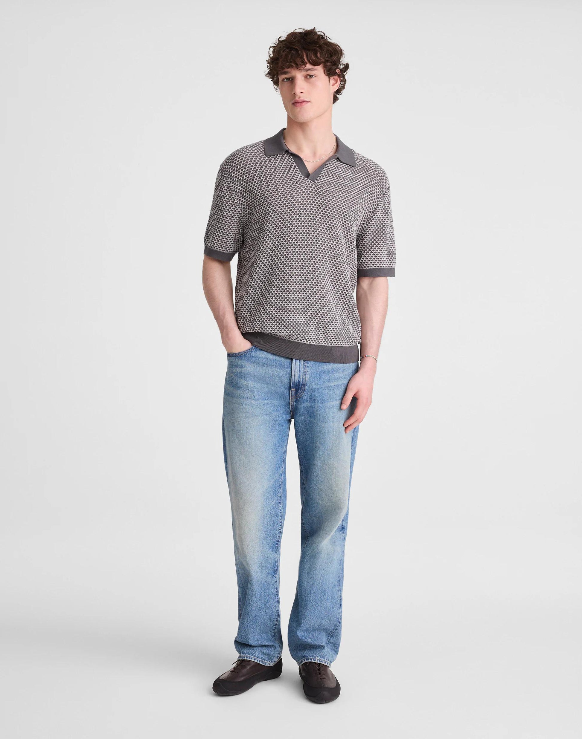 Madewell Johnny-Collar Sweater Polo