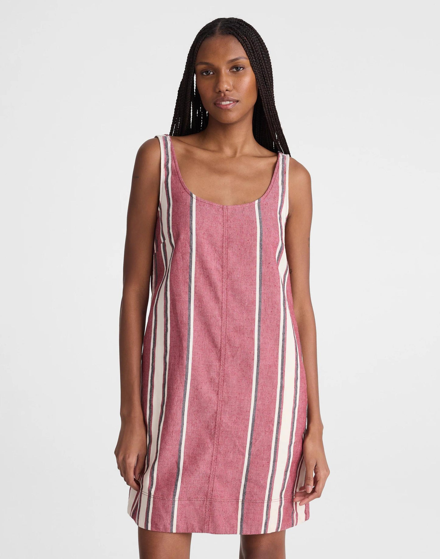 Madewell Scoopneck Mini Shift Dress in 100% Linen