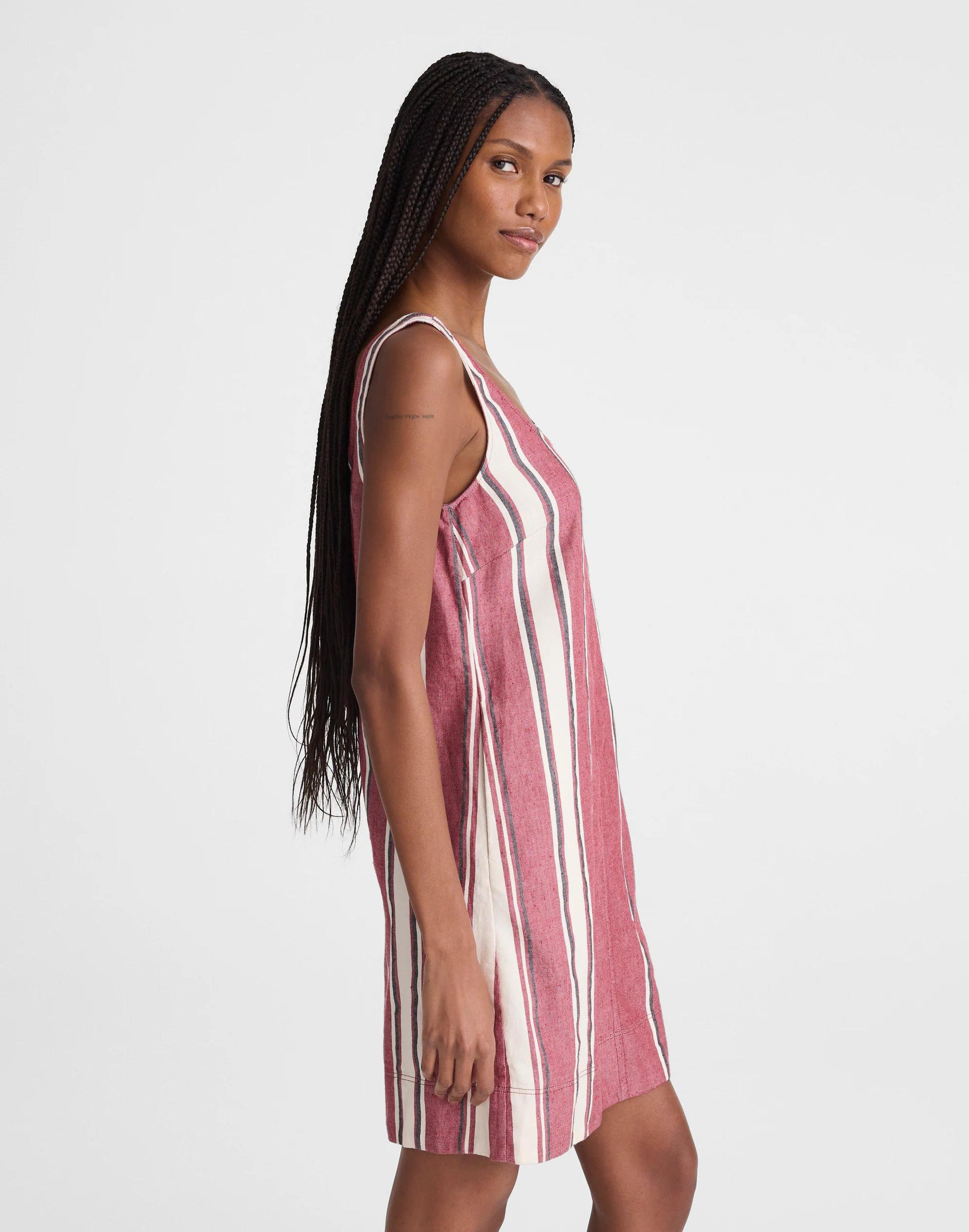 Madewell Scoopneck Mini Shift Dress in 100% Linen