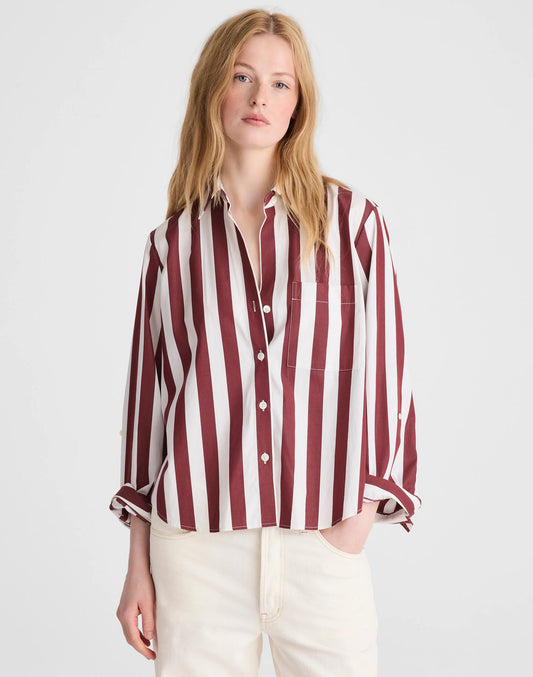 Madewell The Signature Y-Neck Shirt in Poplin