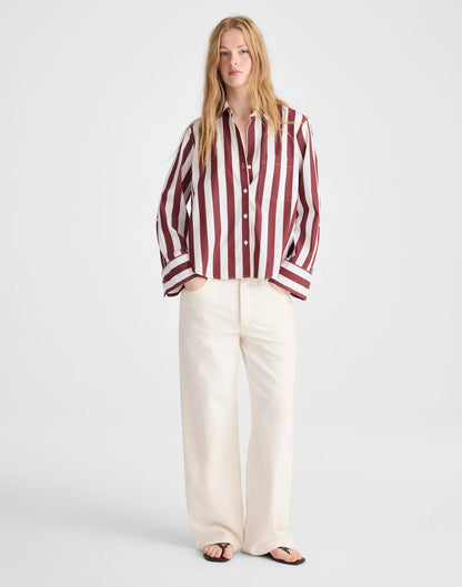 Madewell The Signature Y-Neck Shirt in Poplin