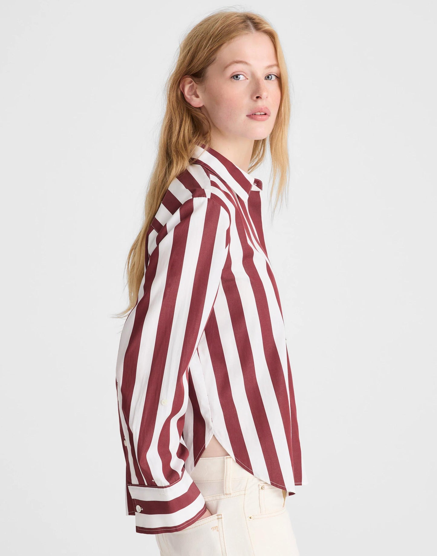 Madewell The Signature Y-Neck Shirt in Poplin