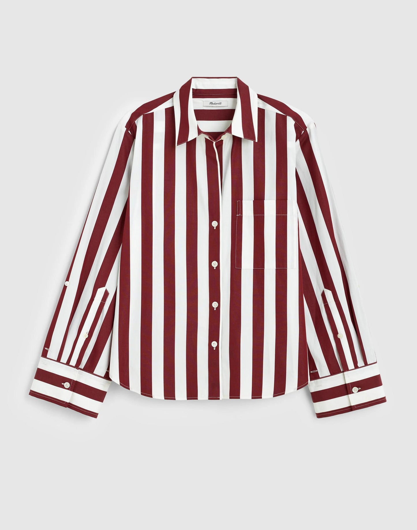Madewell The Signature Y-Neck Shirt in Poplin