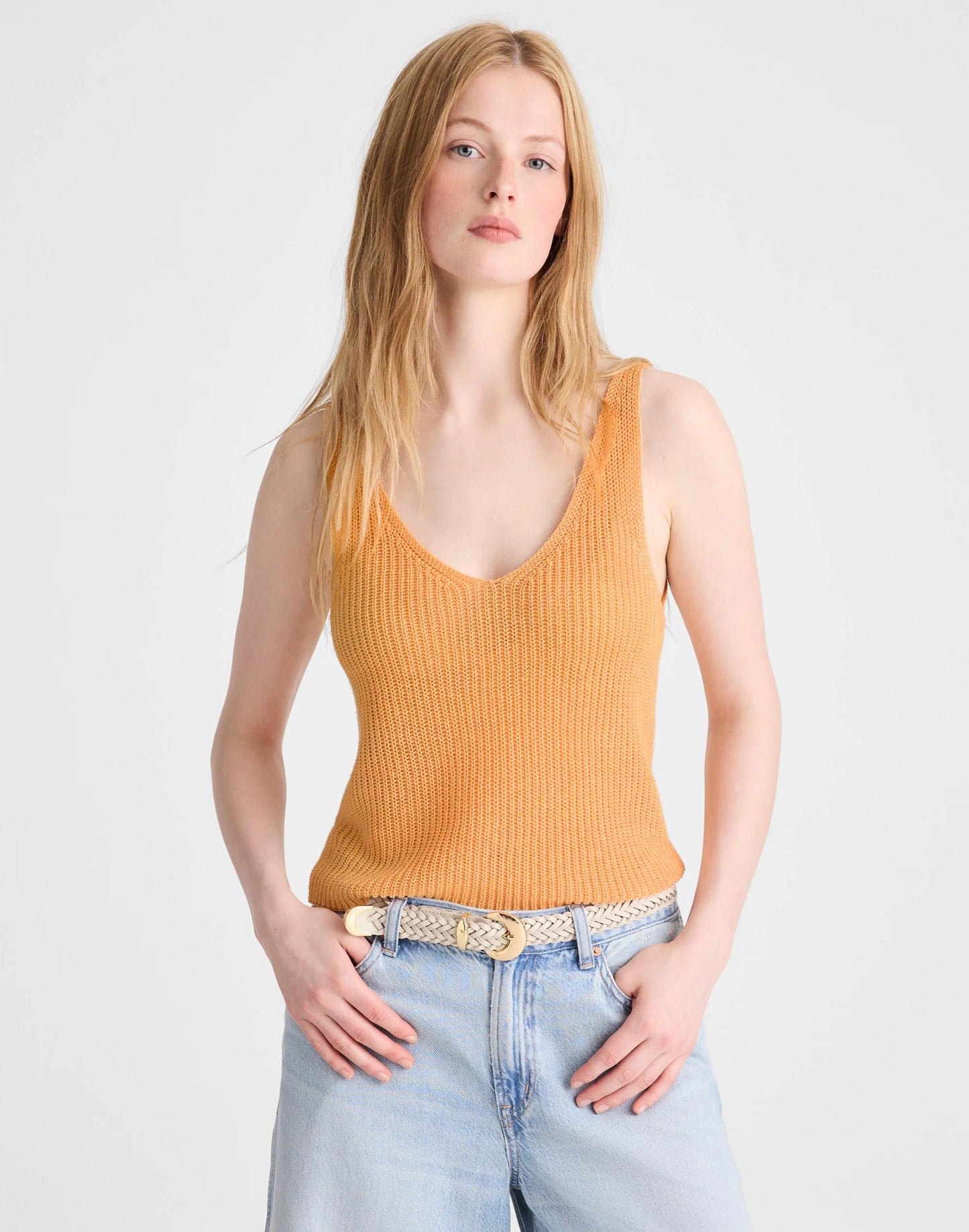 Madewell V-Neck Tank in 100% Linen
