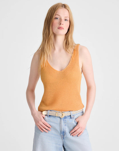 Madewell V-Neck Tank in 100% Linen