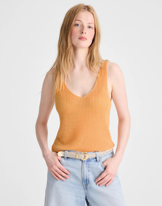Madewell V-Neck Tank in 100% Linen