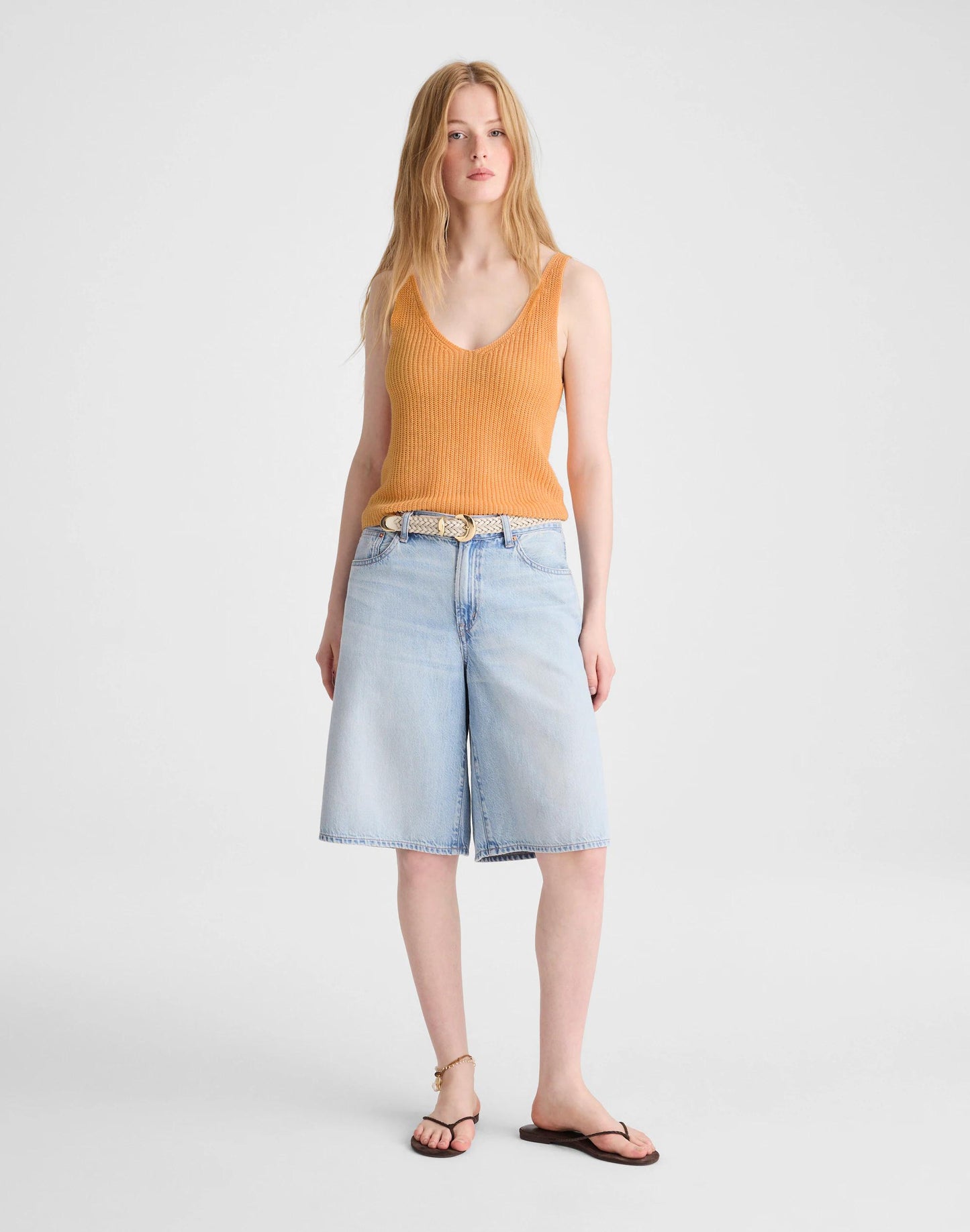 Madewell V-Neck Tank in 100% Linen