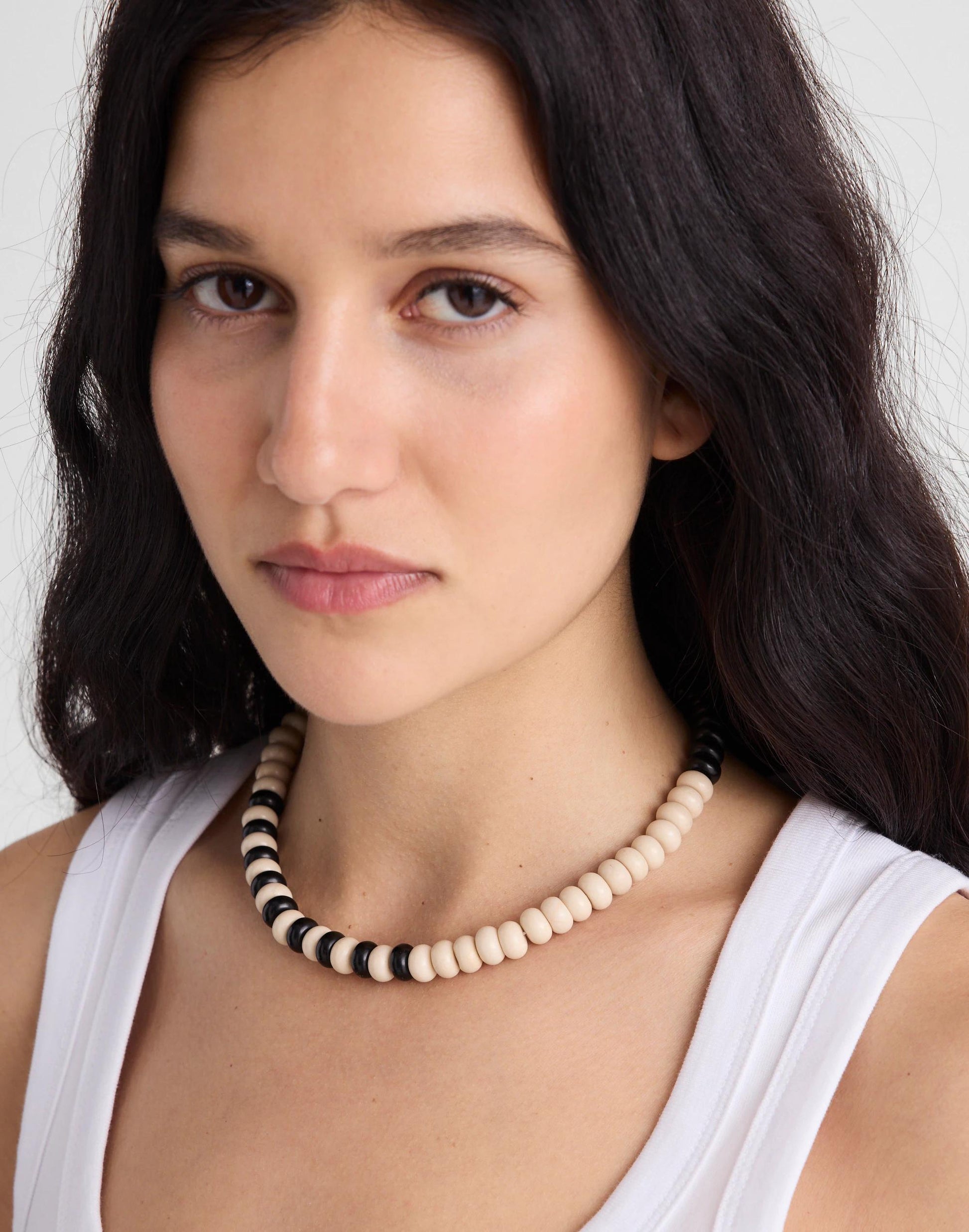 Madewell Semiprecious Coral Beaded Choker Necklace