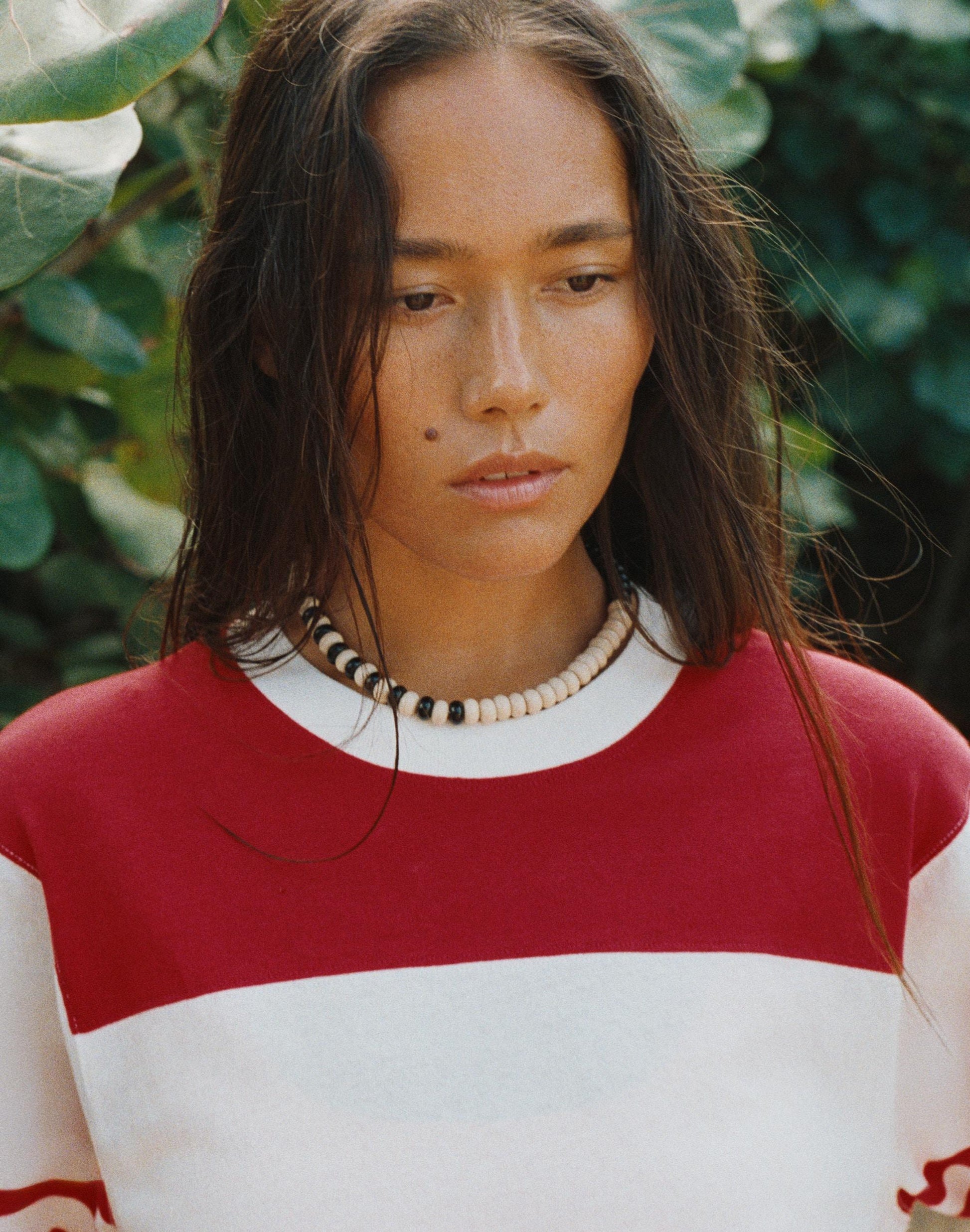 Madewell Semiprecious Coral Beaded Choker Necklace