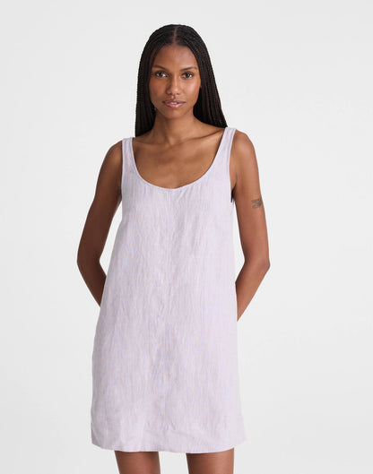 Madewell Scoopneck Mini Shift Dress in 100% Linen