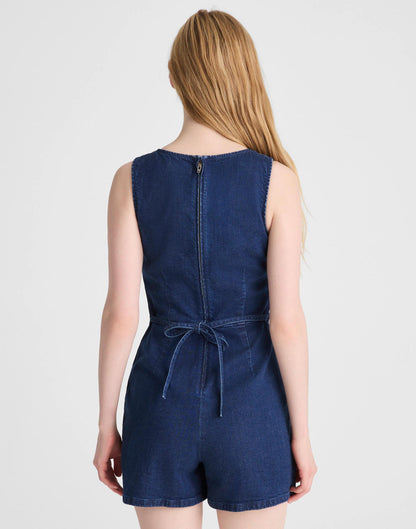 Madewell Denim Boatneck Skort Romper