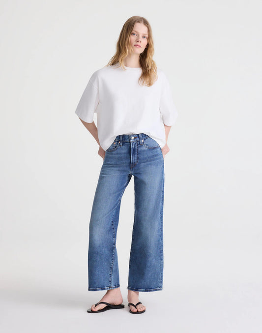 Madewell The Wide-Leg Crop Jean in Super Stretch Denim