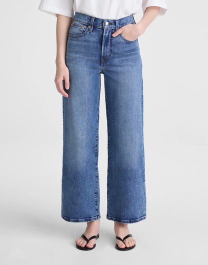 Madewell The Wide-Leg Crop Jean in Super Stretch Denim