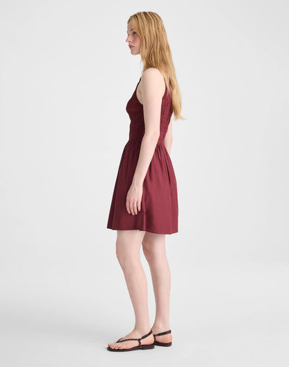 Madewell Smocked High-Neck Mini Dress