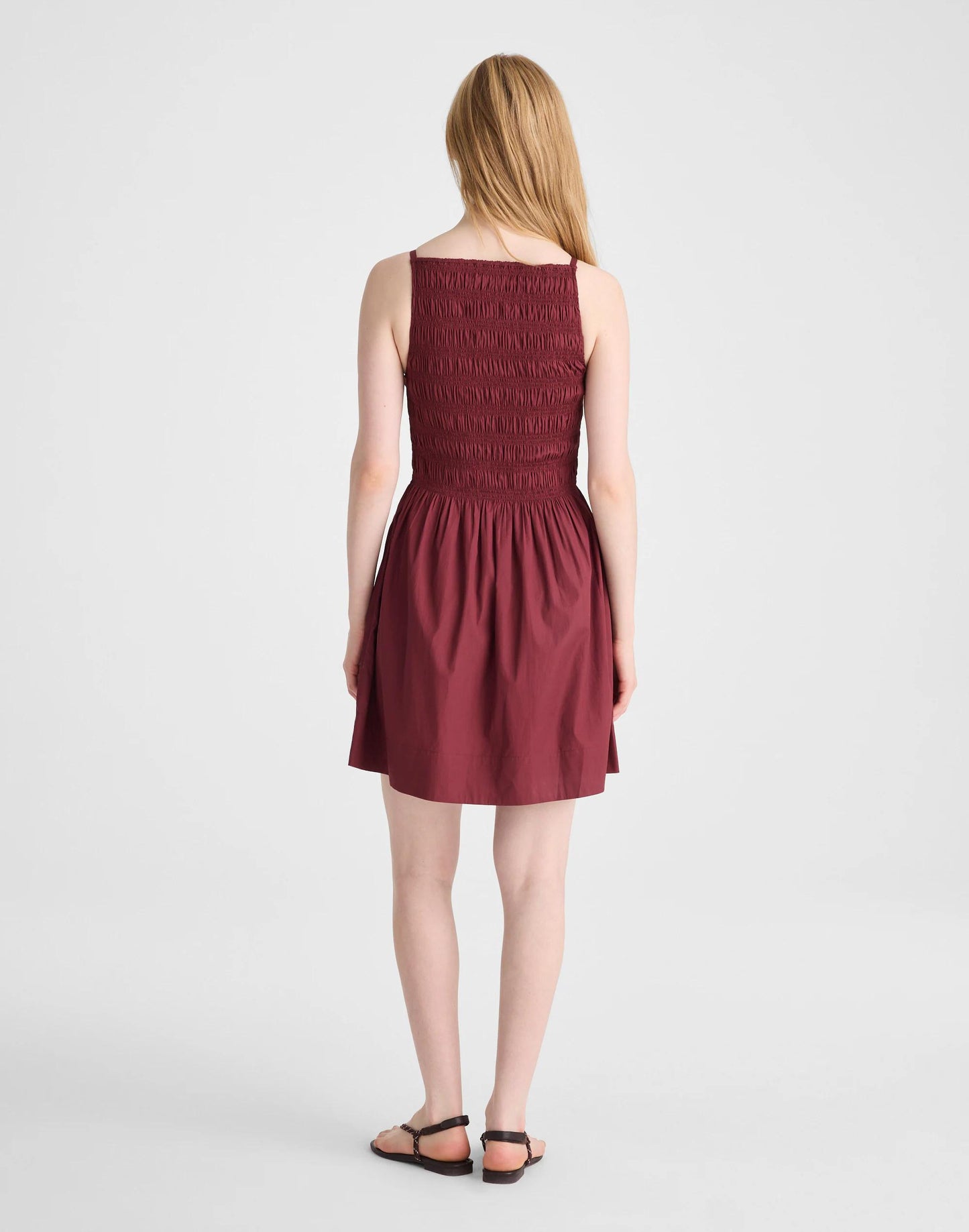 Madewell Smocked High-Neck Mini Dress