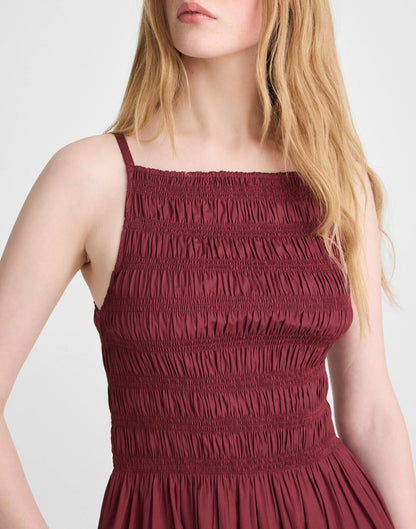 Madewell Smocked High-Neck Mini Dress