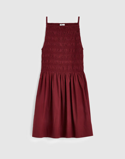 Madewell Smocked High-Neck Mini Dress