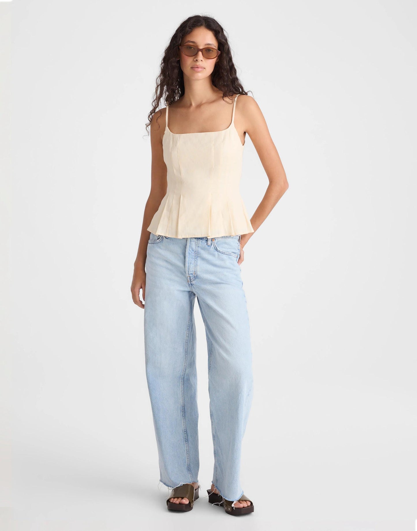 Madewell Darted Peplum Cami Top
