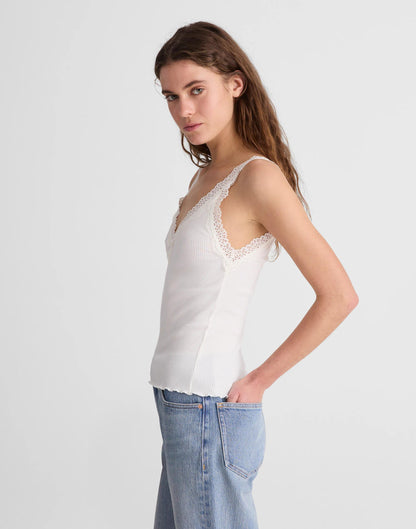 Madewell Lace-Trim Ribbed V-Neck Tank