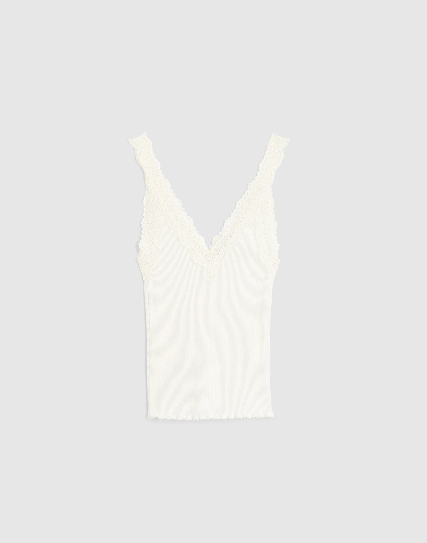 Madewell Lace-Trim Ribbed V-Neck Tank