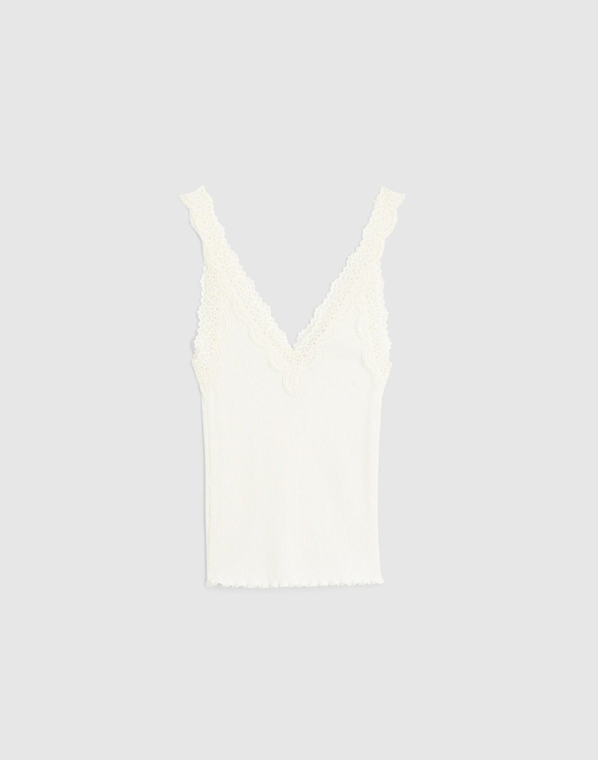 Madewell Lace-Trim Ribbed V-Neck Tank